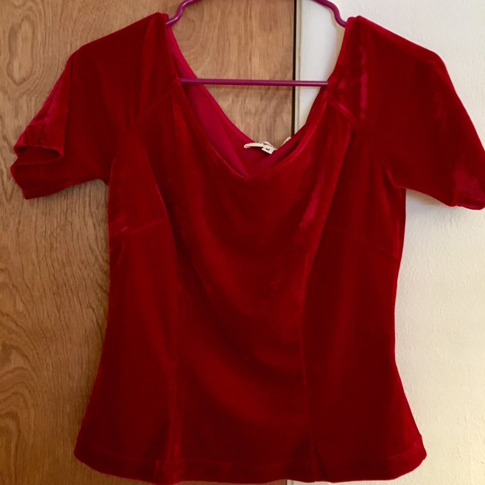 Tatyana red velvet top, medium